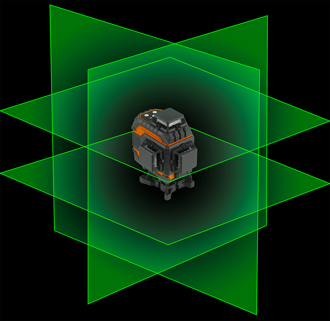 Laser 3D, 16 linii, zielony, walizka, tarcza celownicza, magnetyczny uchwyt, ładowarka - obrazek 8