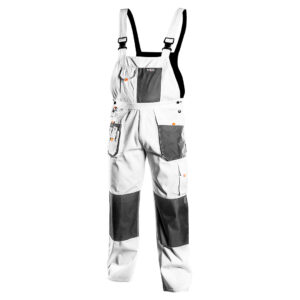 Work trousers with suspenders, white, HD, size M/50