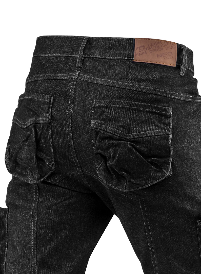 Spodnie robocze 5-kieszeniowe DENIM, czarne, rozmiar XXL - obrazek 6