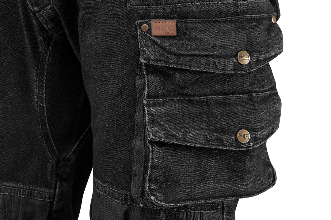 Spodnie robocze DENIM, czarne, rozmiar L - obrazek 2