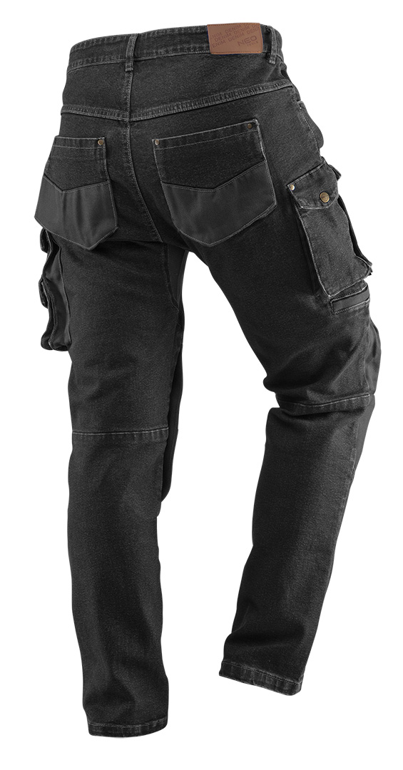 Spodnie robocze DENIM, czarne, rozmiar L - obrazek 4