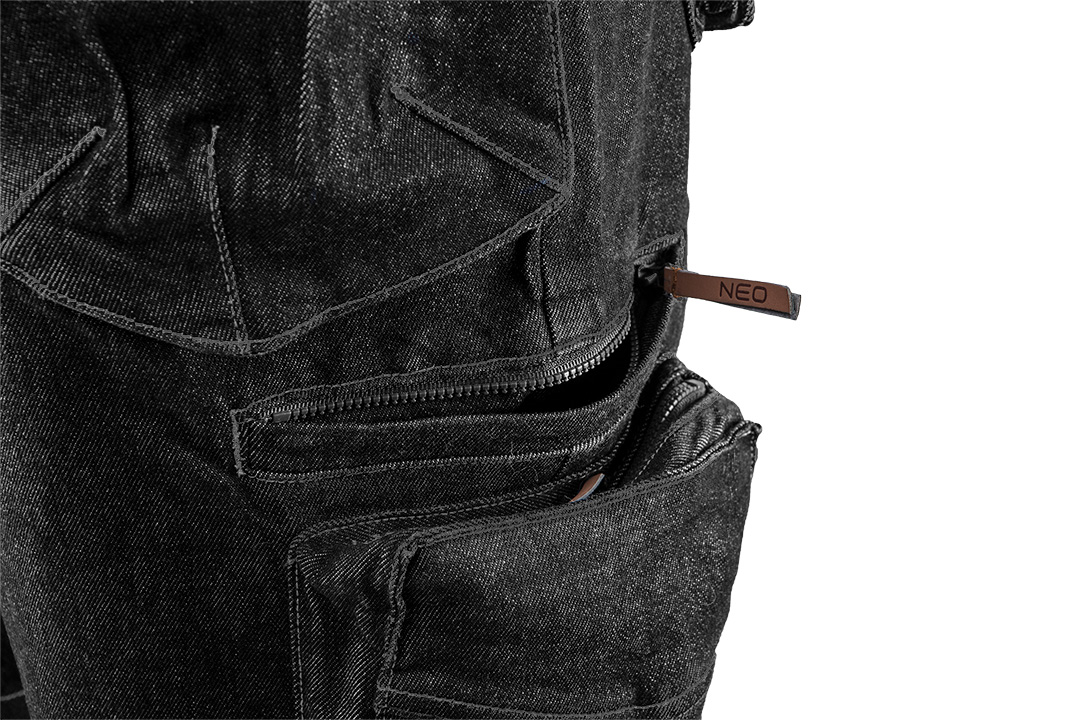 Krótkie spodenki robocze DENIM, czarne, rozmiar L - obrazek 3