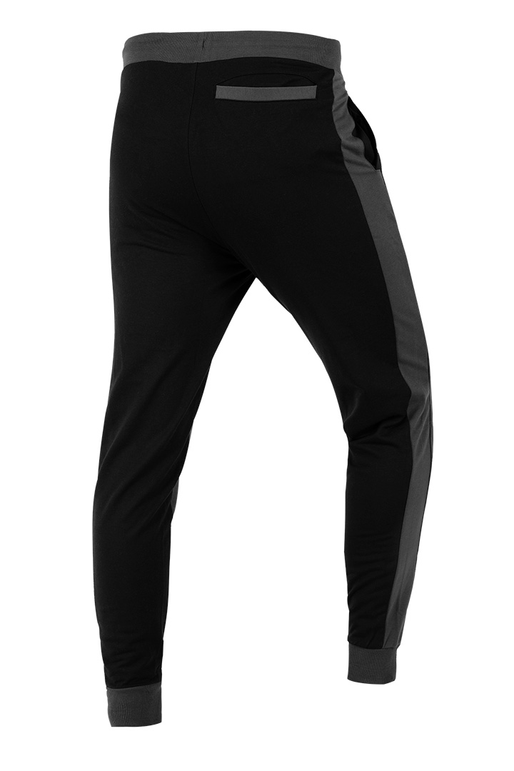 Spodnie dresowe COMFORT, szaro-czarne, rozmiar M - obrazek 2