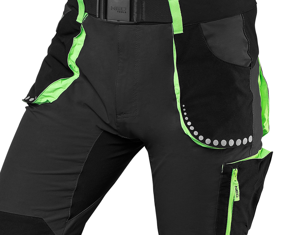 Spodnie robocze PREMIUM,4 way stretch, czarne, rozmiar XXXL - obrazek 7