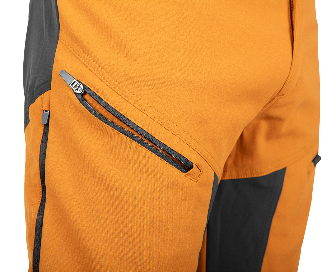 Spodnie robocze OUTDOOR, 4 way stretch, musztardowo-szare, rozmiar S - obrazek 5