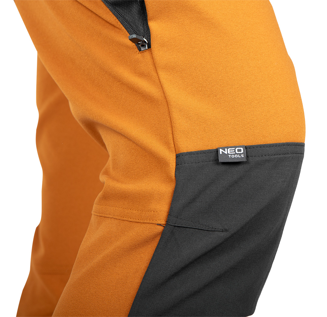 Spodnie robocze OUTDOOR, 4 way stretch, musztardowo-szare, rozmiar XL - obrazek 7