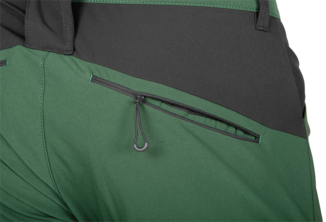 Spodnie robocze OUTDOOR, 4 way stretch, zielone-szare, rozmiar XS - obrazek 6