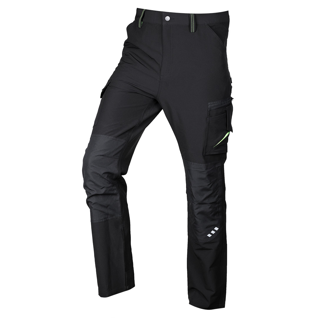 Spodnie robocze Mix&Match, 4 way stretch, czarno-zielone, rozmiar XL