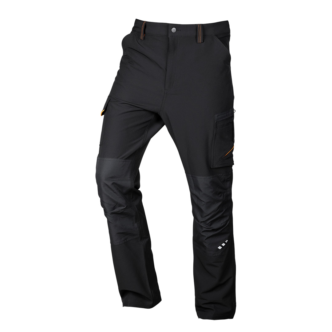 Spodnie robocze Mix&Match, 4 way stretch, czarno-pomarańczowe, rozmiar XL