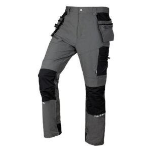 Spodnie robocze Mix&Match, 4 way stretch, z kaburami, Cordura, szaro-czarne, rozmiar XXXL
