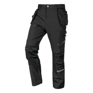 Spodnie robocze Mix&Match, 4 way stretch, z kaburami, Cordura, czarne, rozmiar M