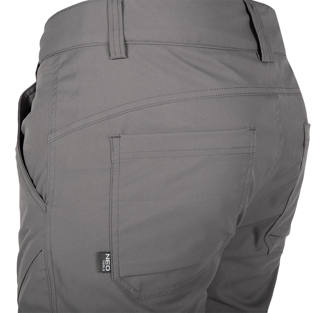 Spodnie robocze OUTDOOR, 2 way stretch, szare, rozmiar M - obrazek 3