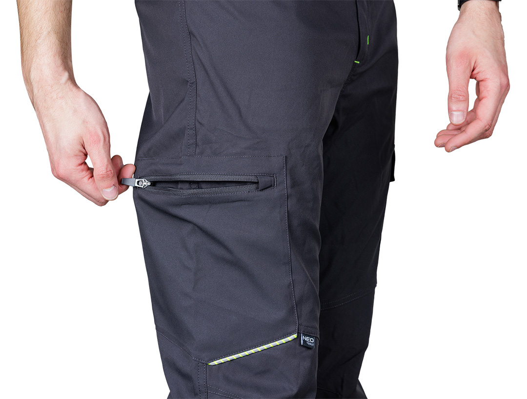 Spodnie robocze Mix&Match, stretch, szare, rozmiar M - obrazek 3