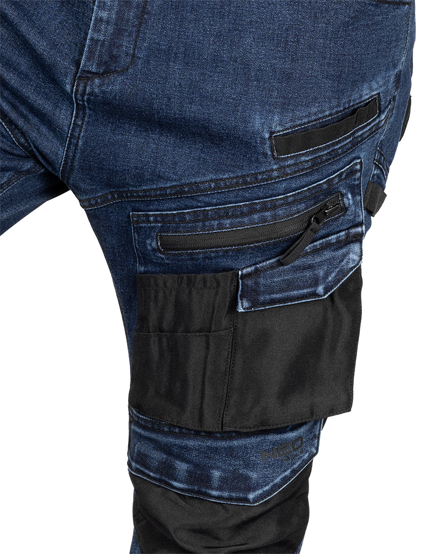 Spodnie robocze DENIM, wzmocnienia Oxford, granatowe, rozmiar L - obrazek 2