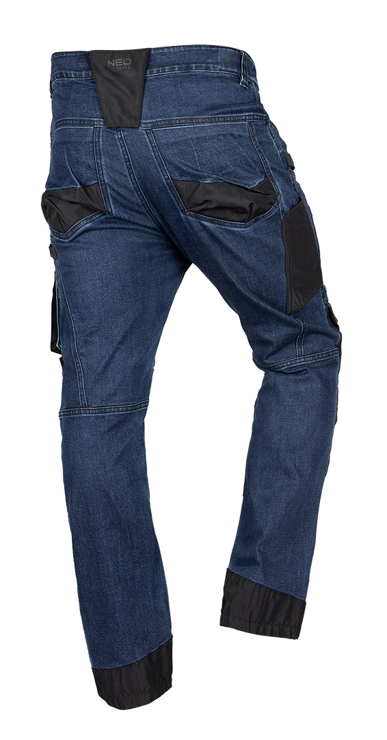 Spodnie robocze DENIM, wzmocnienia Oxford, granatowe, rozmiar S - obrazek 8