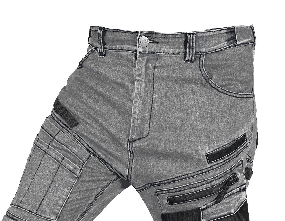Spodnie robocze DENIM, wzmocnienia Oxford, szare, rozmiar XL - obrazek 2
