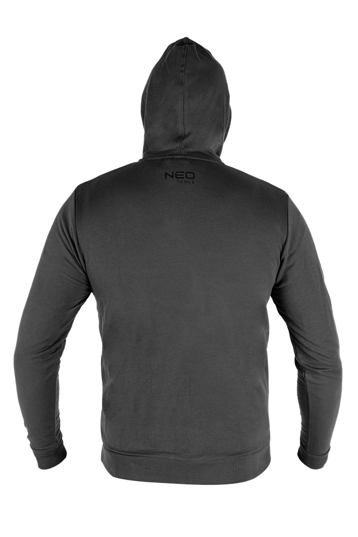 Bluza rozpinana z kapturem COMFORT, szara, rozmiar L - obrazek 2