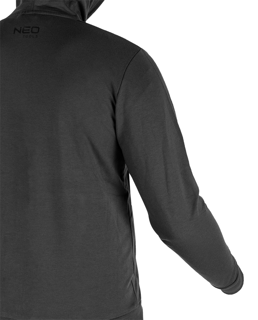 Bluza rozpinana z kapturem COMFORT, szara, rozmiar S - obrazek 3