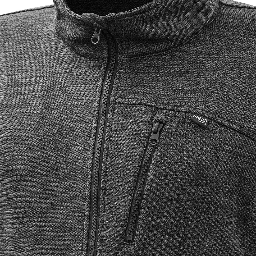 Bluza rozpinana OUTDOOR, pique, szara, rozmiar S - obrazek 5