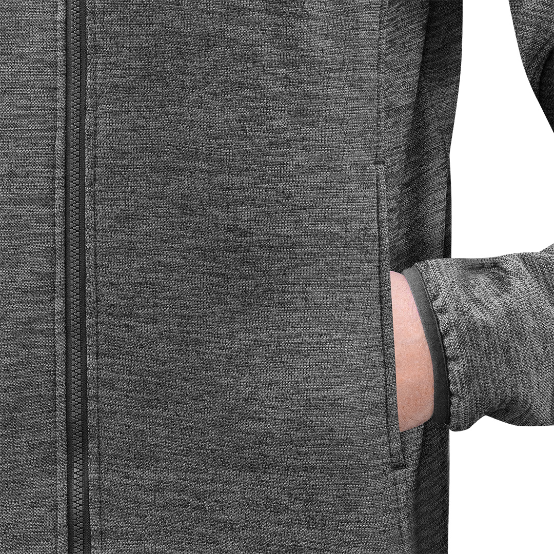 Bluza rozpinana OUTDOOR, pique, szara, rozmiar XXL - obrazek 3