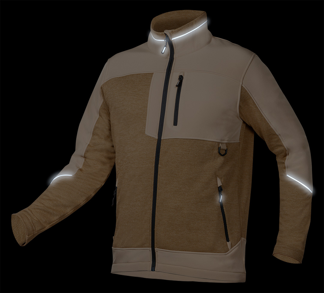 Bluza softshell OUTDOOR, beżowa, rozmiar XXL - obrazek 2