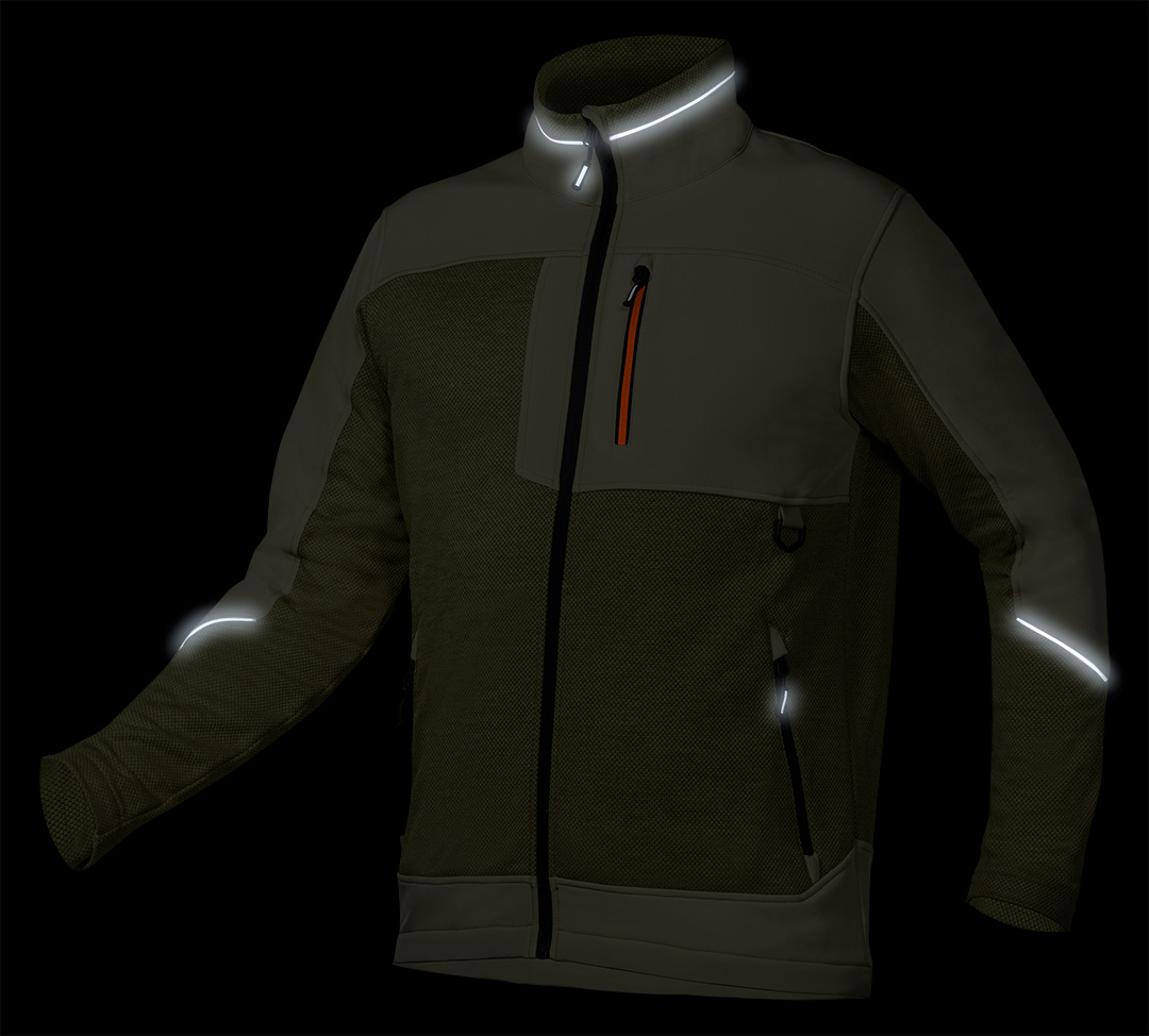 Bluza softshell OUTDOOR, zielona, rozmiar M - obrazek 2