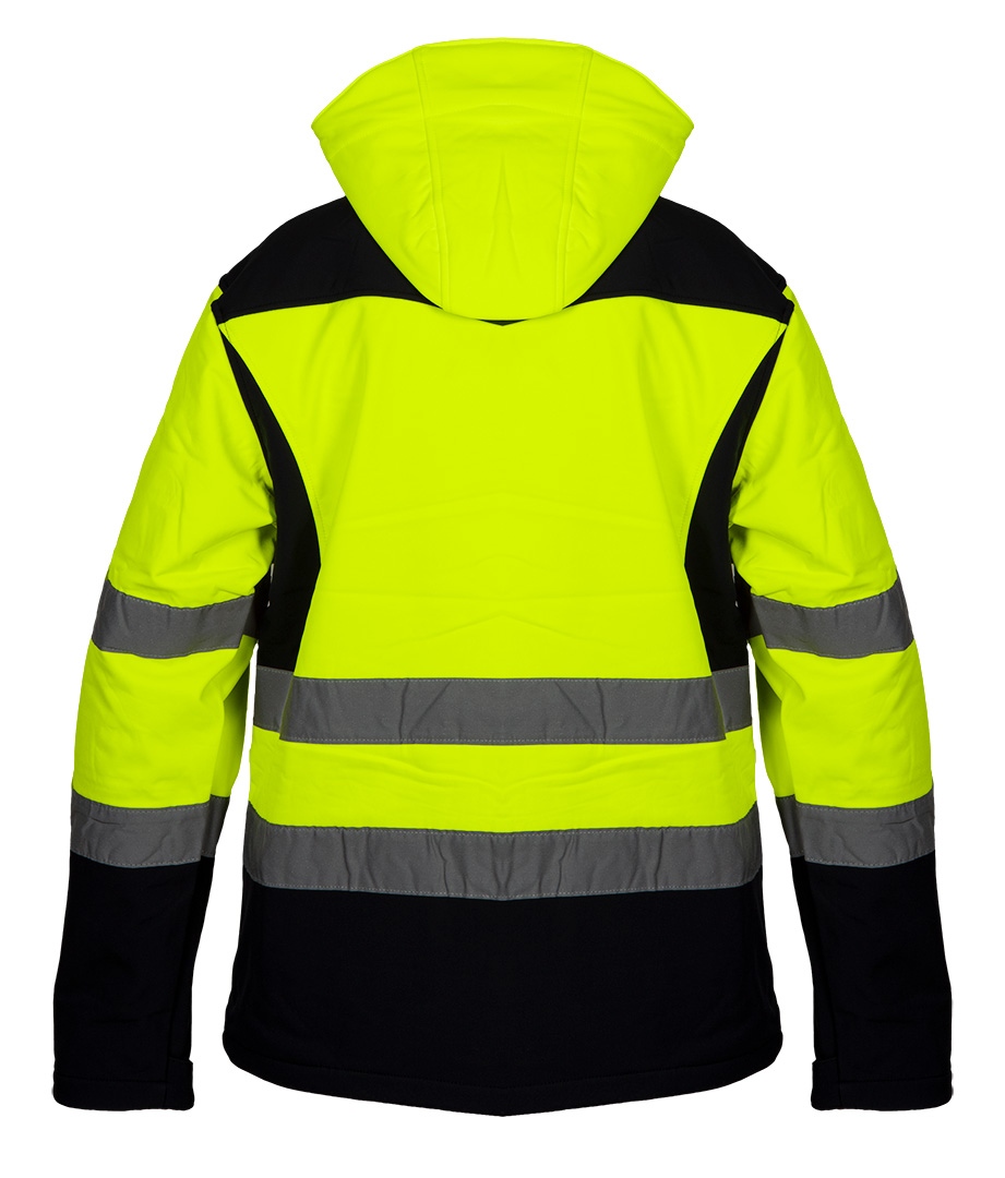 Kurtka robocza ostrzegawcza softshell z kapturem, żółta, rozmiar M - obrazek 7