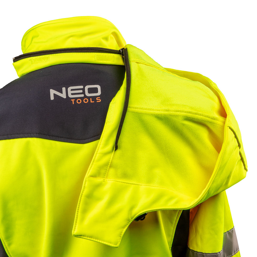 Kurtka robocza ostrzegawcza softshell z kapturem, żółta, rozmiar XL - obrazek 5
