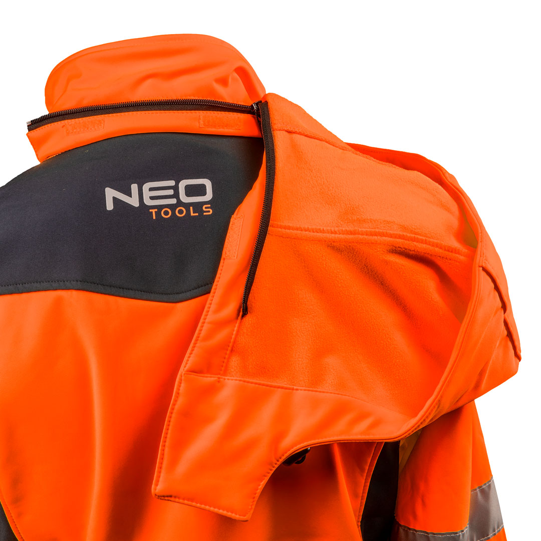 Kurtka robocza ostrzegawcza softshell z kapturem, pomarańczowa, rozmiar M - obrazek 4