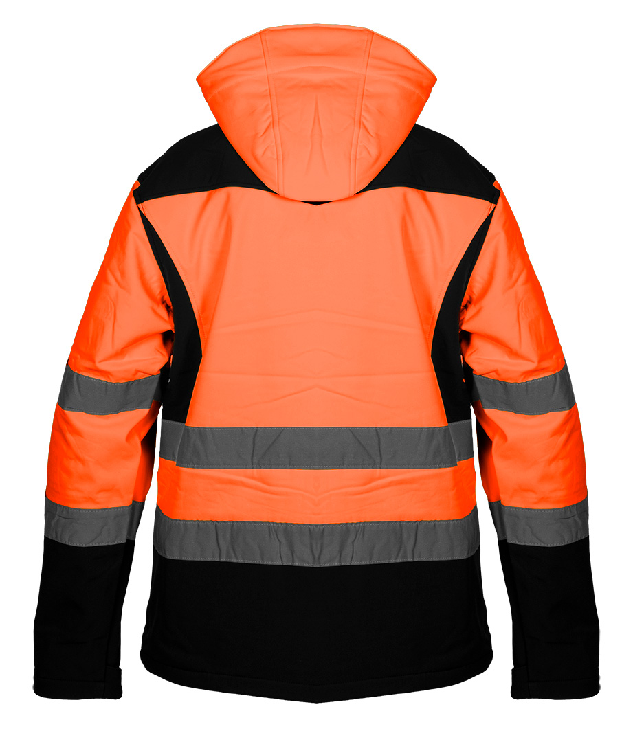 Kurtka robocza ostrzegawcza softshell z kapturem, pomarańczowa, rozmiar M - obrazek 6