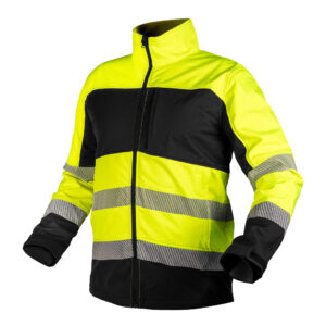 Kurtka robocza ostrzegawcza Softshell, żółto-czarna, rozmiar L