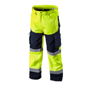 Spodnie robocze ostrzegawcze softshell, żółte, rozmiar L