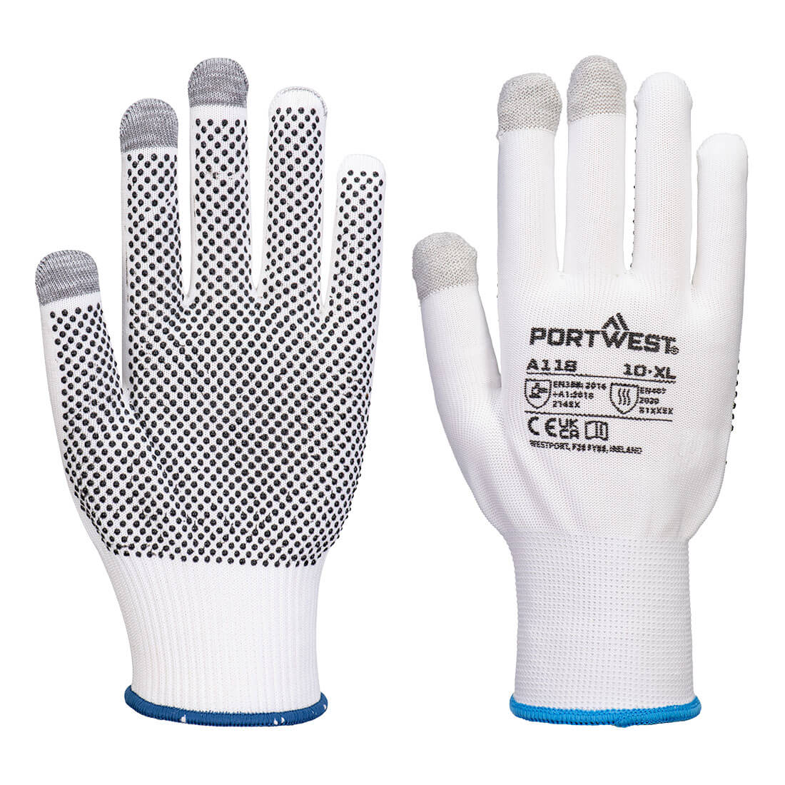 Rękawice do ekranów dotykowych Grip 13 PVC z nakropieniem (Pk12) - L