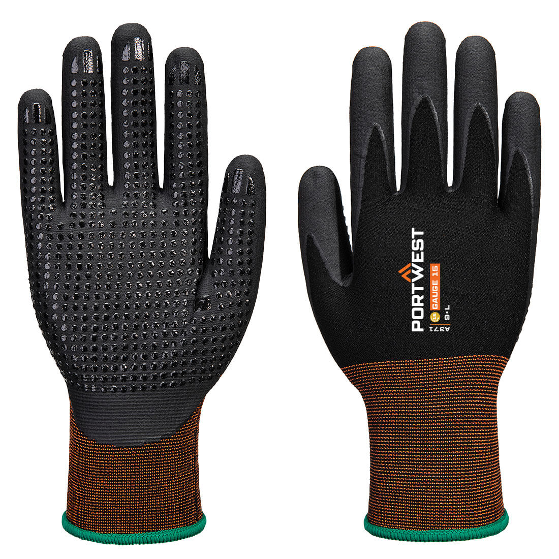 Rękawice GP Grip 15 z nakropieniami nitrylowymi - L