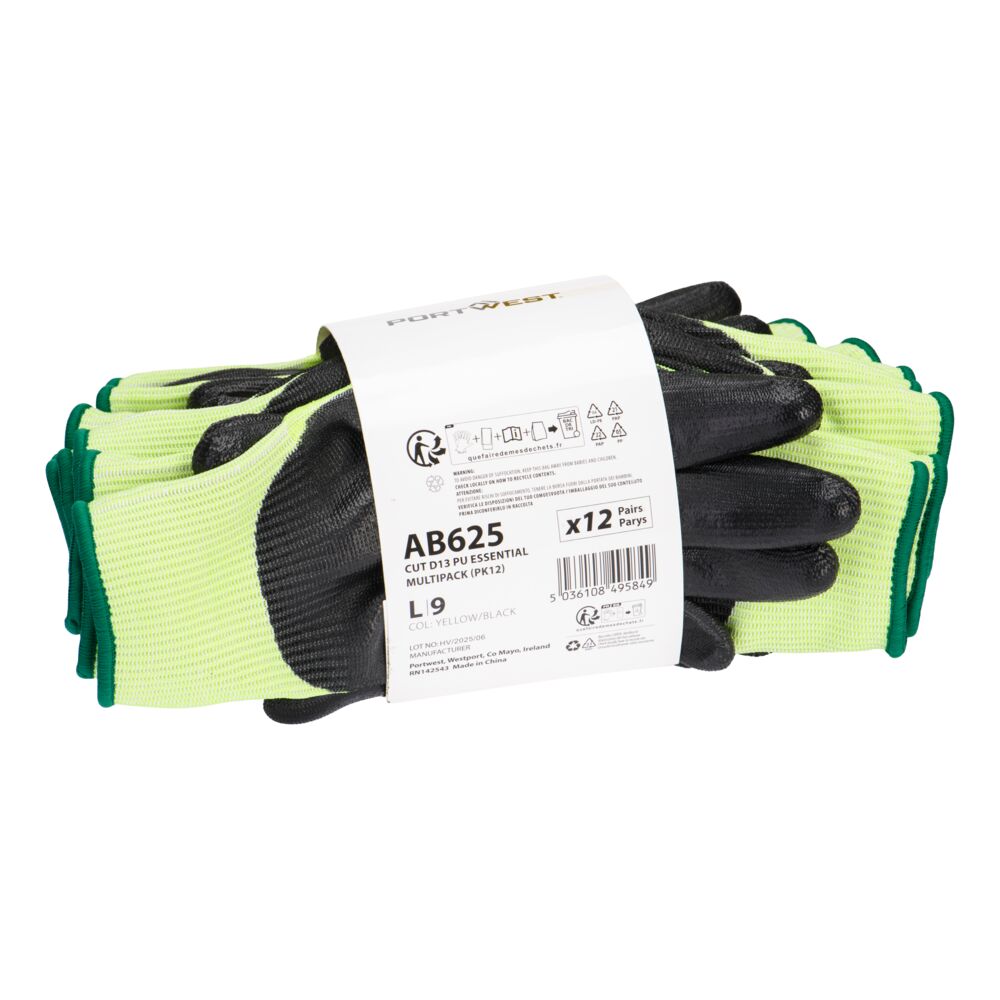 Rękawice antyprzecięciowe D13 PU Essential Multipack (PK12) - L