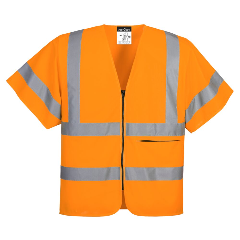 KAMIZELKA Z KRÓTKIMI RĘKAWKAMI ZAPINANA NA ZAMEK - 4XL