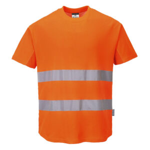 Ostrzegawczy T-shirt z panelami z siatki - L