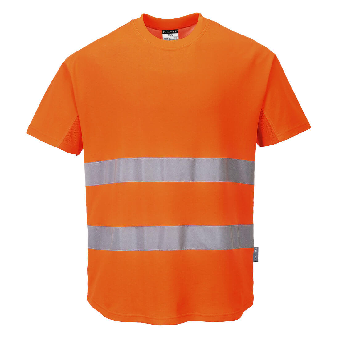 Ostrzegawczy T-shirt z panelami z siatki - L