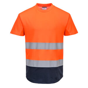 Dwukolorowy t-shirt siatkowy - L