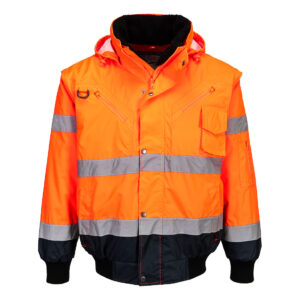 Kontrastowa kurtka ostrzegawcza Bomber 3 w 1 - 4XL