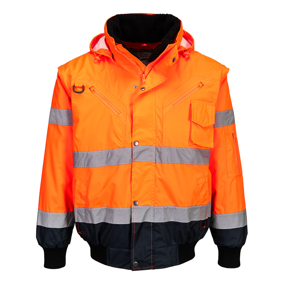 Kontrastowa kurtka ostrzegawcza Bomber 3 w 1 - 4XL