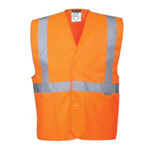 Kamizelka ostrzegawcza z taśmą pionową i poziomą - L/XL