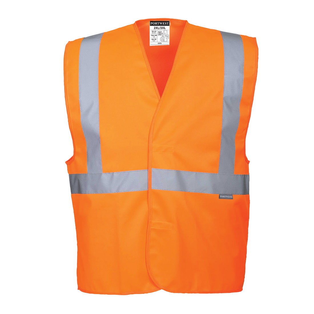 Kamizelka ostrzegawcza z taśmą pionową i poziomą - L/XL