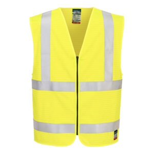 Kamizelka ostrzegawcza trudnopalna Bizflame z zamkiem błyskawicznym - L/XL