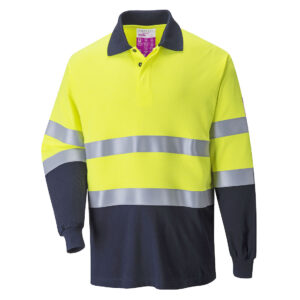 Dwukolorowa koszulka polo mOdaflame trudnopalna i antystatyczna - 4XL