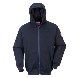 Trudnopalny sweter Modaflame z kapturem zapinany na zamek - 4XL