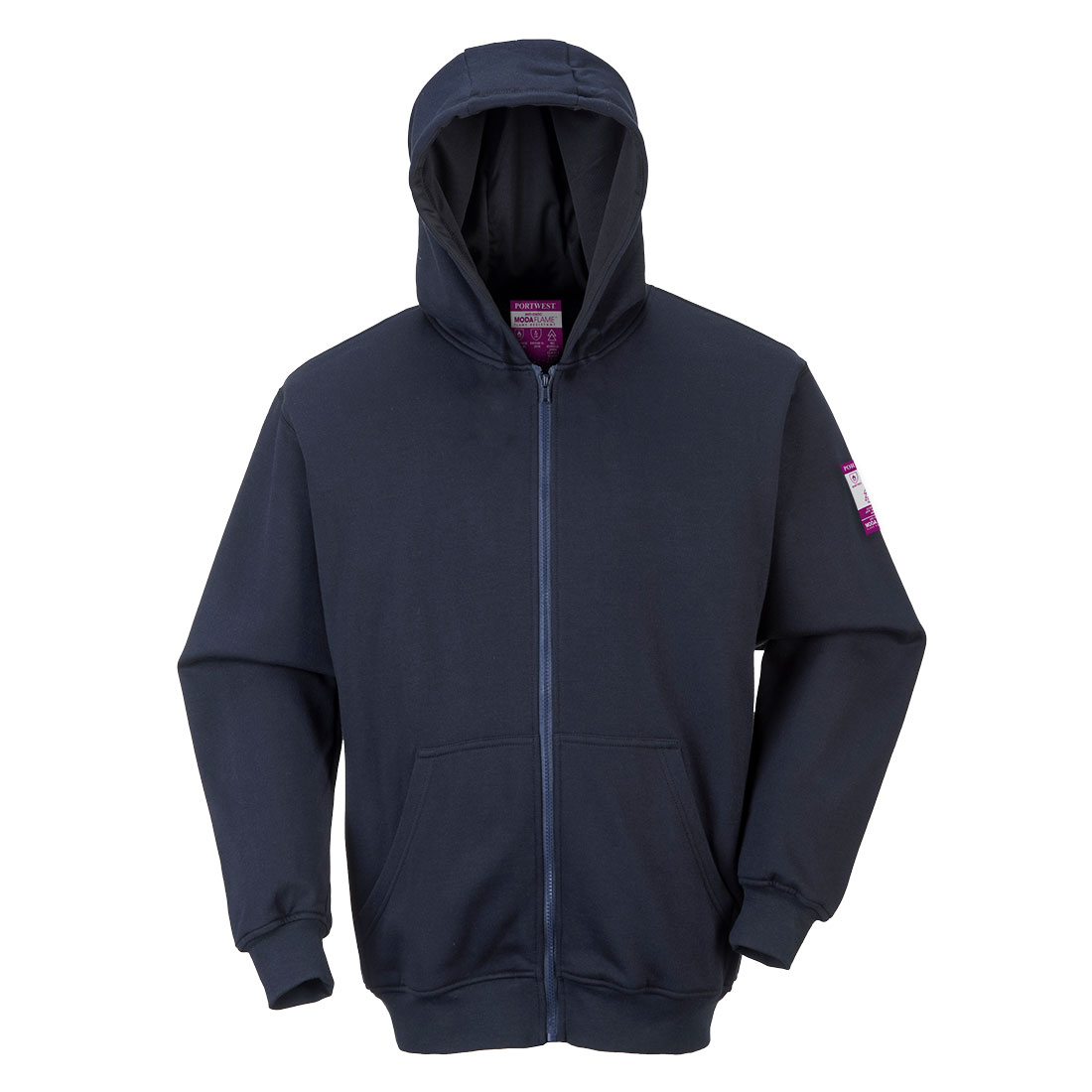 Trudnopalny sweter Modaflame z kapturem zapinany na zamek - 4XL