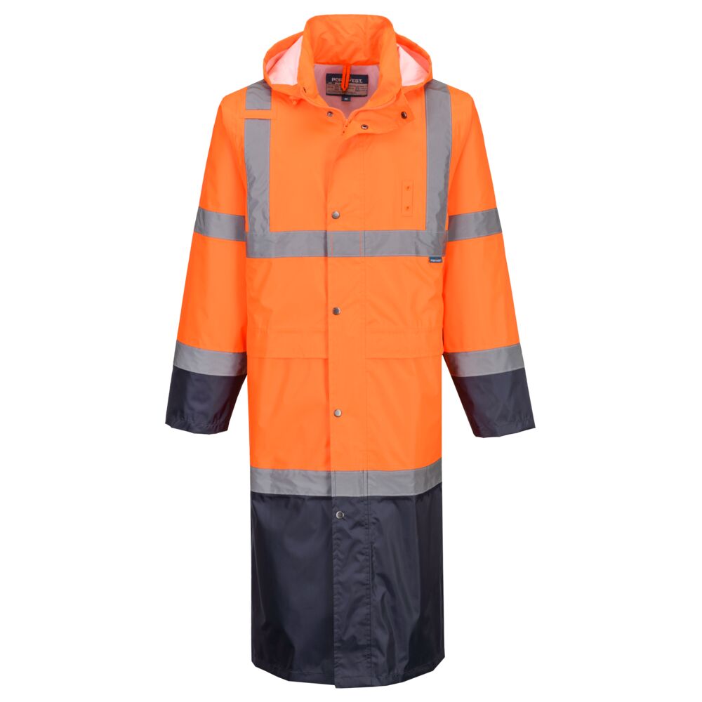 Hi-Vis Contrast Raincoat 122cm - 4XL
