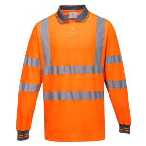 Koszulka polo ostrzegawcza Cotton Comfort z długimi rękawami - L