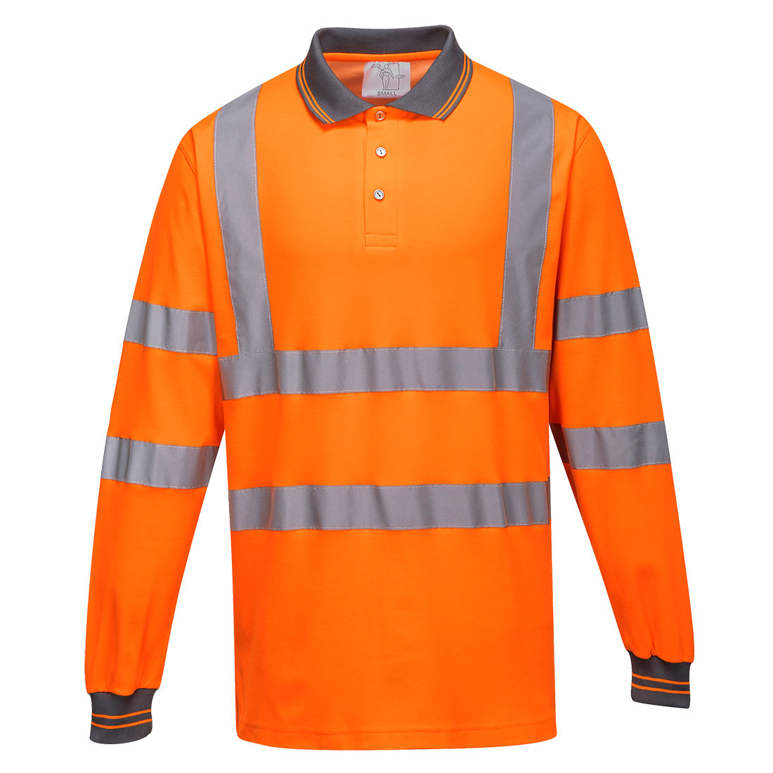 Koszulka polo ostrzegawcza Cotton Comfort z długimi rękawami - L